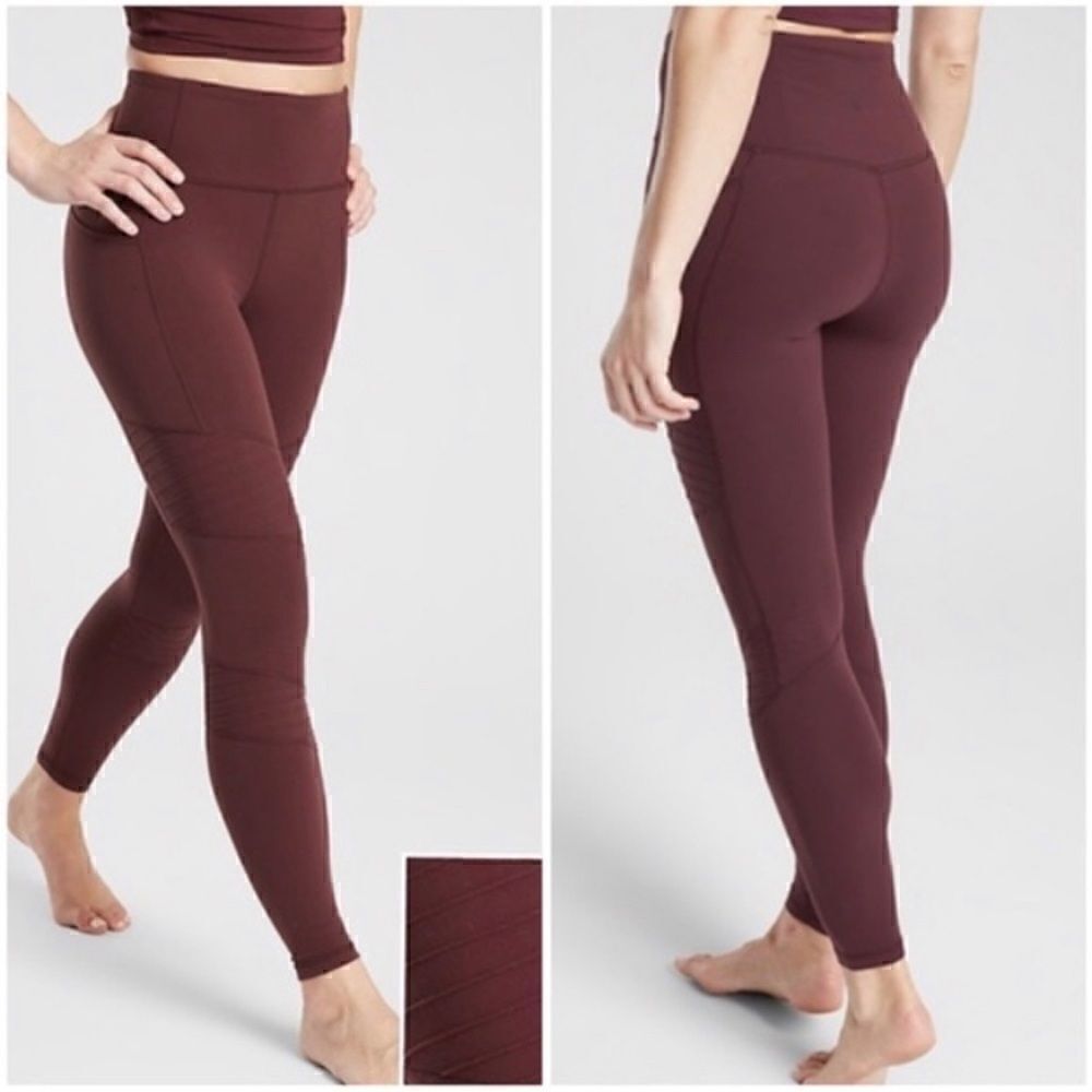 Athleta Cropped Inclination Moto Powervita Leggings with Pockets